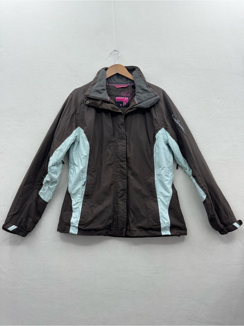 Salomon Ski Jacket Women’s XL Brown Excellent ClimaPro Hooded Softshell